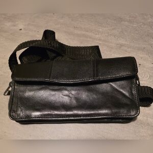 Black Leather Belt Bag/On the Move/Handmade Vintage Soft Leather.